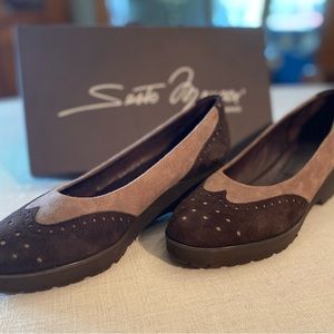 Sesto Meucci Raley Italian-made Lug-Soled Suede and Leather Pumps, 7M